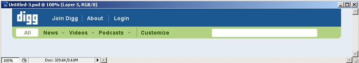 Digg Header Photoshop Tutorial