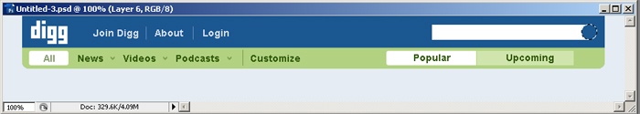 Digg Header Photoshop Tutorial