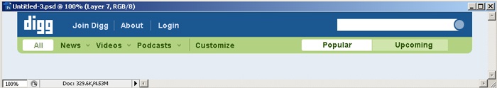 Digg Header Photoshop Tutorial